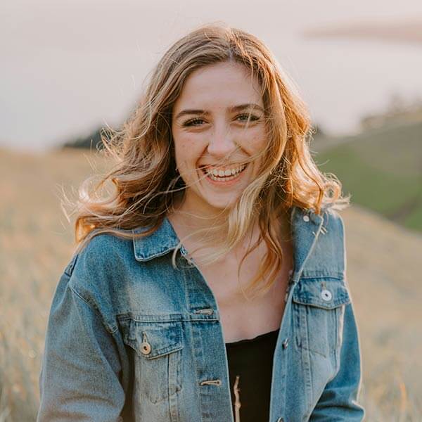 happy woman in a golden field