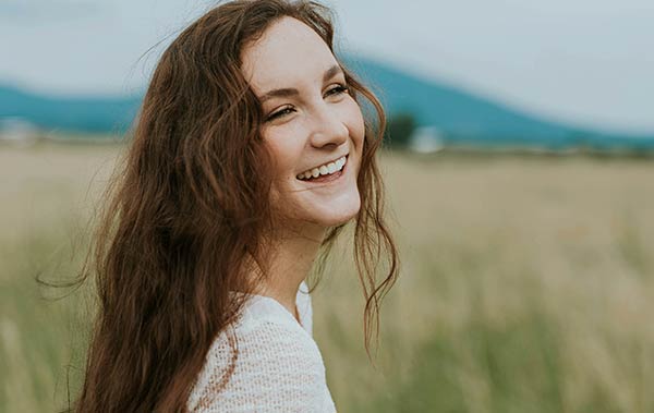 happy woman in nature